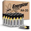 imageEnergizer Alkaline Power AA Batteries 20 Pack Double A Batteries Alkaline LongLastingAA  20 Count