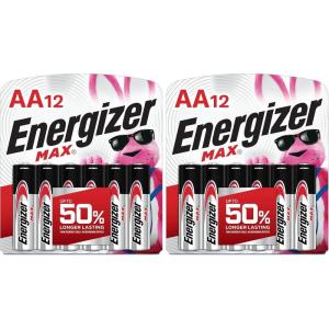 imageEnergizer AA Batteries MAX Double AA Battery Alkaline 24 Count12 Count Pack of 2