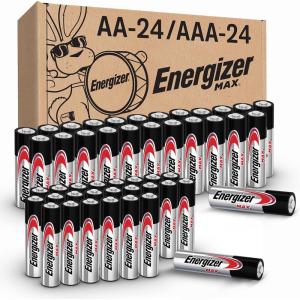 imageEnergizer AA and AAA Batteries 48 Count Combo Pack Contains 24 Max Double A and 24 Max Triple A Batteries