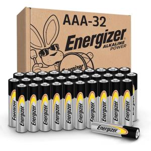 imageEnergizer Alkaline Power AAA Batteries 32 Count LongLasting Triple A Batteries Suitable for Everyday Electronics and Emergency Gear