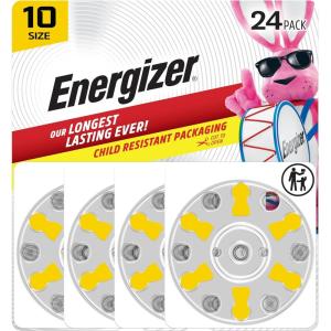 imageEnergizer Hearing Aid Batteries Size 10 Yellow Tab 24 PackYellow Tab