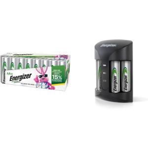 imageEnergizer Rechargeable AA Batteries ampamp AAAAA Battery Charger Recharge Pro With 4 AA NiMH Batteries AutoSafety Feature Overcharge ProtectionBatteries  Charger
