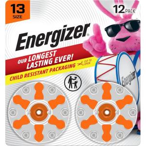 imageEnergizer Size 13 Hearing Aid Batteries Orange Tab Hearing Aid Batteries Size 13 16 CountOrange Tab