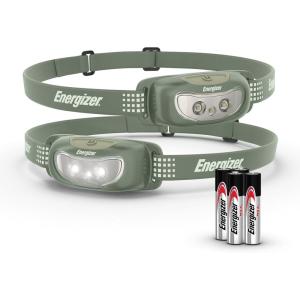 imageEnergizer Universal Plus LED Headlamp Lightweight Bright Headlamp for Outdoors Camping and Emergency Light for Adults and Kids Includes Batteries Pack of 2Green