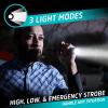 imageEnergizer Rechargeable LED Flashlight X1000 Hybrid Power Capability Ultra Bright 1000 Lumens IPX4 Water Resistant Rugged Aluminum Tactical LED Flash Light USB Charging Cable IncludedGrey Rechargeable  1000 Lumens