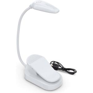 imageENERGIZER Rechargeable LED Book Light FLEX 3 Modes Warm Clip On Reading Light with Flexible Neck for Reading in Bed USB IncludedWhite