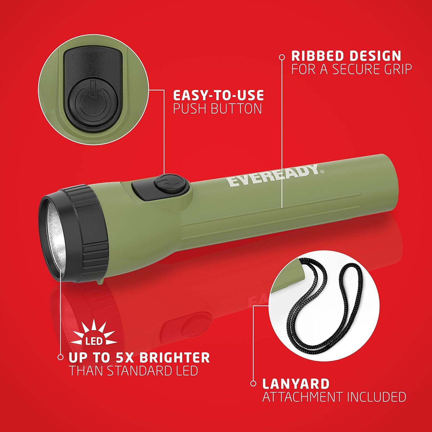 imageEveready LED Flashlight 8Pack Bright Reliable Flashlights for General Purpose Great for Camping Car Emergency Storm Power Outage Handheld Flashlight Batteries IncludedForest GreenBlack