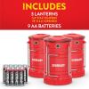 imageEveready LED Camping Lantern 360 PRO 3Pack Super Bright Tent Lights Rugged IPX4 Water Resistant LED Lanterns 100 Hour Runtime Batteries IncludedRed