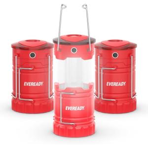 imageEveready LED Camping Lantern 360 PRO 3Pack Super Bright Tent Lights Rugged IPX4 Water Resistant LED Lanterns 100 Hour Runtime Batteries IncludedRed