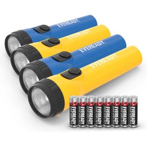 imageEveready LED Flashlight 8Pack Bright Reliable Flashlights for General Purpose Great for Camping Car Emergency Storm Power Outage Handheld Flashlight Batteries IncludedYellow  Blue