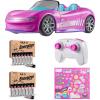 imageHot Wheels Barbie RC Toy Car Plus Energizer AA and AAA Alkaline Batteries RemoteControl Pink Convertible Can Hold 2 Barbie Fashion Dolls ampamp Trunk Opens for Storage Sticker Sheet for CustomizingCar  Batteries