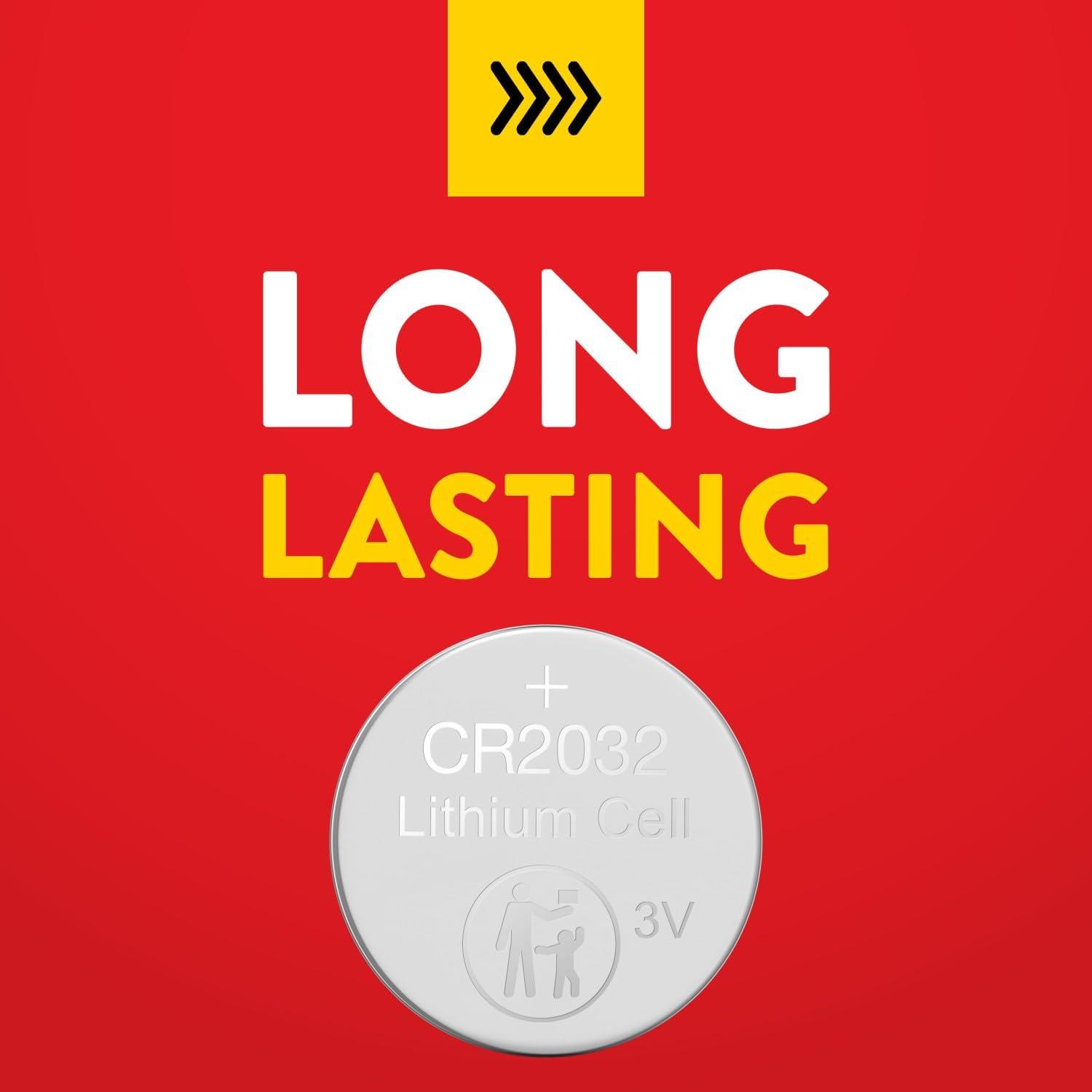 imageEveready 2032 Batteries 10 Pack 3V Lithium Coin Batteries for Watches AirTags Key Fobs and Other Small Electronics