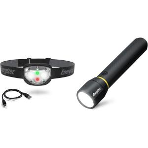 imageEnergizer Rechargeable LED Headlamp Pro400 IPX4 Water Resistant HighPowered Bright LED amp LED Flashlight Vision PRO Ultra Bright 1000 Lumens IPX4 Water ResistantBlack  1Pack Flashlight Kit