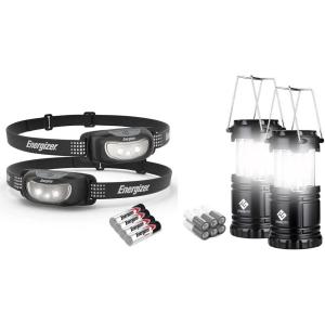 imageENERGIZER LED Headlamp 2Pack Universal IPX4 Water Resistant Headlamps HighPerformance Head Light for Outdoors Camping Running Storm Survival Batteries Included2Pack