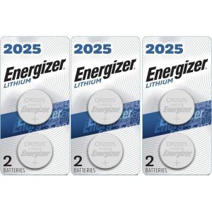 imageEnergizer CR2025 Batteries 3V Lithium Coin Cell 2025 Watch Battery 6 Count2 Count Pack of 3