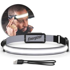 imageEnergizer Headlamp Rechargeable S400 LED WideBeam Head Light IPX4 Water Resistant Ultra Bright Headlamps for Camping Outdoors Emergency Power Outage USB Cable Included
