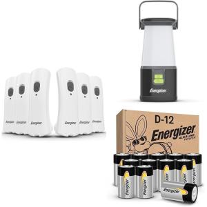 imageEnergizer LED Rechargeable Plugin Flashlights 6Pack ENERGIZER LED Camping Lantern 360 PRO  Energizer Alkaline Power D Batteries 12 Pack LongLasting Alkaline Size D Batteries