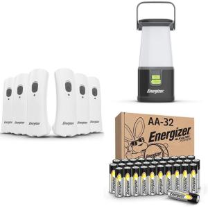 imageEnergizer LED Rechargeable Plugin Flashlights 6Pack LED Camping Lantern and Energizer AA Batteries Double A LongLasting Alkaline Power Batteries 32 Count Pack of 1