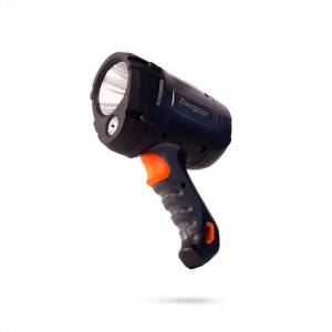 imageEnergizer LED Spotlight IPX4 Water Resistant Super Bright LED Spot Light Flashlight ImpactResistant Heavy Duty Durability Powerful Beam Distance Batteries IncludedGrayOrange 600 Lumens