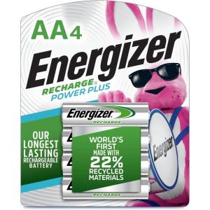 imageEnergizer Power Plus Rechargeable AA Batteries 4 Pack Double A BatteriesAA