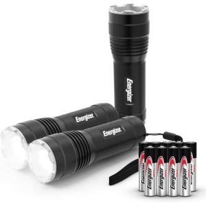 imageEnergizer T300 LED Flashlights 3Pack Bright Flash Light for Tactical EDC Camping and Emergencies Batteries Included