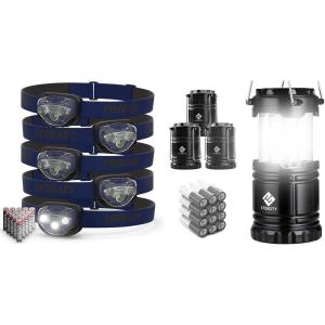 imageEveready LED Headlamps Pro200 5Pack IPX4 Water Resistant Bright and Durable Head Lights amp Etekcity Camping Lantern Battery Powered LED for Accessories Gear Supplies Tent Lights Lanterns 4 PackHeadlamps  Powered LED 783956541840