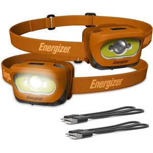 image:imageEnergizer LED Rechargeable Headlamp 2Pack Black LED Headlamp with Red Light Option USB Charging Cables Included BlackOrange
